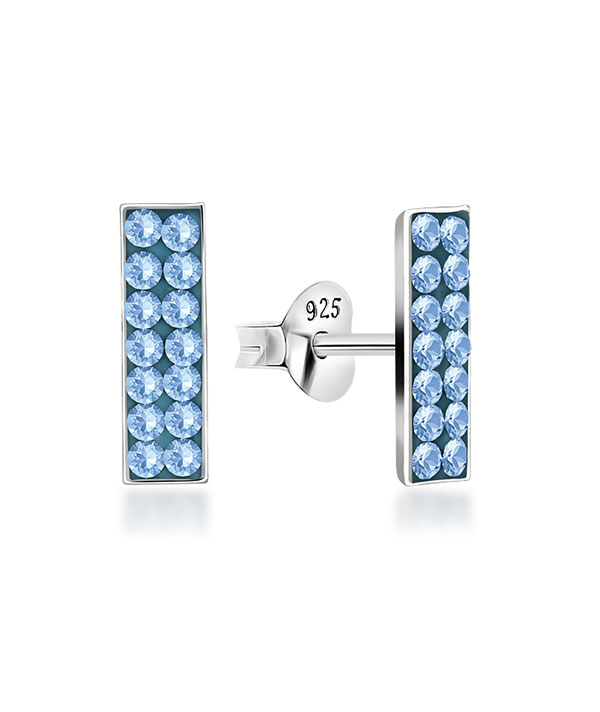 925 Sterling silver stud with multi crystals.