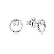925 Sterling silver stud with crystals.