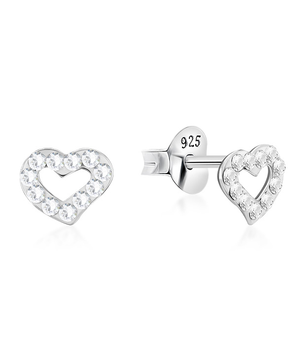 925 sterling silver multi crystals stud.