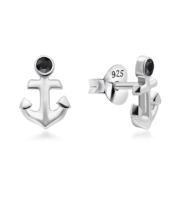 925 Sterling silver stud with crystals.