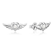 925 Sterling silver stud with synthetic pearl.