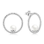925 Sterling silver stud with synthetic pearl.