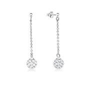 925 Sterling silver stud with multi crystals.