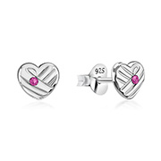 925 Sterling silver stud with crystals.