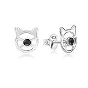 925 Sterling silver stud with crystals.