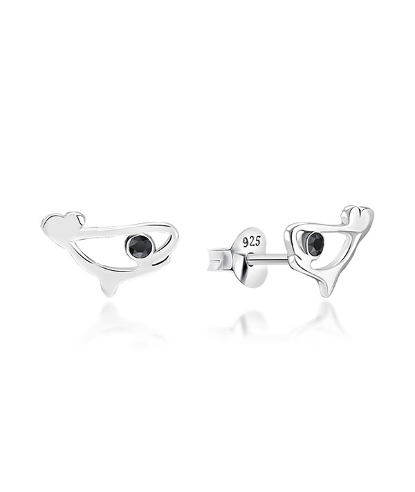 925 Sterling silver stud with crystals.