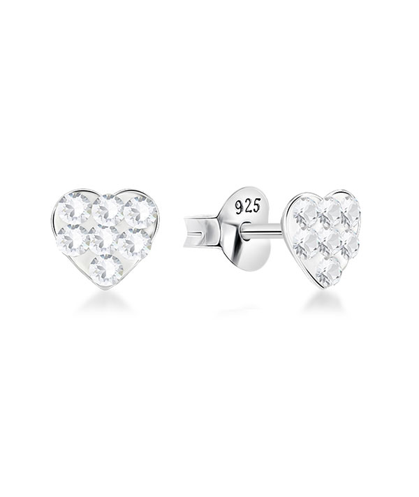 925 Sterling silver stud with multi crystals.