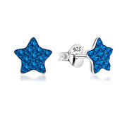 925 Sterling silver stud with multi crystals.
