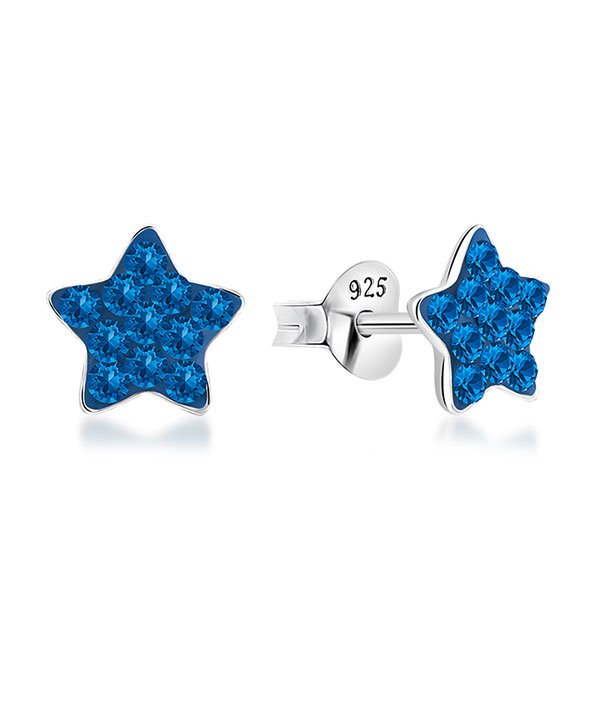 925 Sterling silver stud with multi crystals.