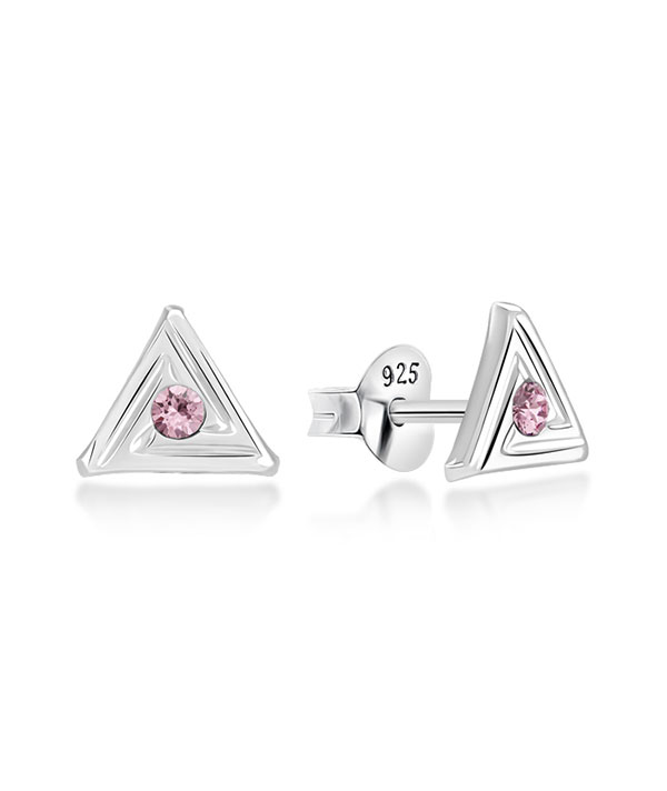 925 Sterling silver stud with crystals.