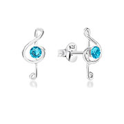 925 Sterling silver stud with crystals.