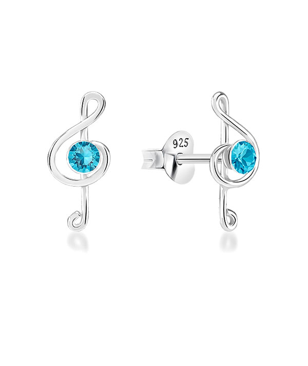 925 Sterling silver stud with crystals.