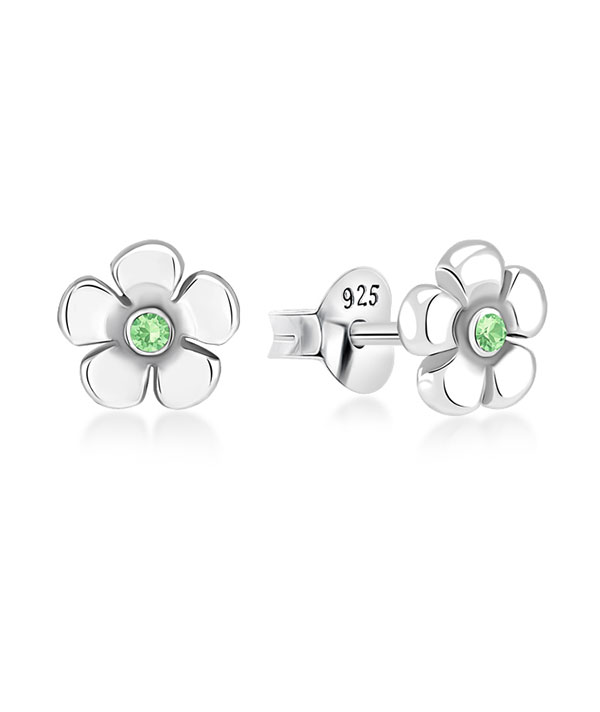 925 Sterling silver stud with crystals.