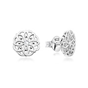 925 Sterling silver stud with crystals.