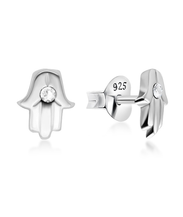 925 Sterling silver stud with crystals.