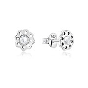 925 Sterling silver stud with crystals.