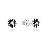 925 Sterling silver stud with crystals.