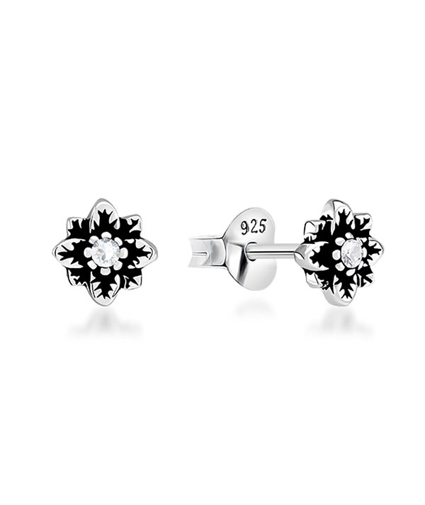 925 Sterling silver stud with crystals.