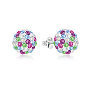 925 Sterling silver stud with crystals.