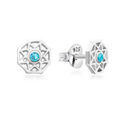 925 Sterling silver stud with crystals.