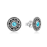 925 Sterling silver stud with crystals.