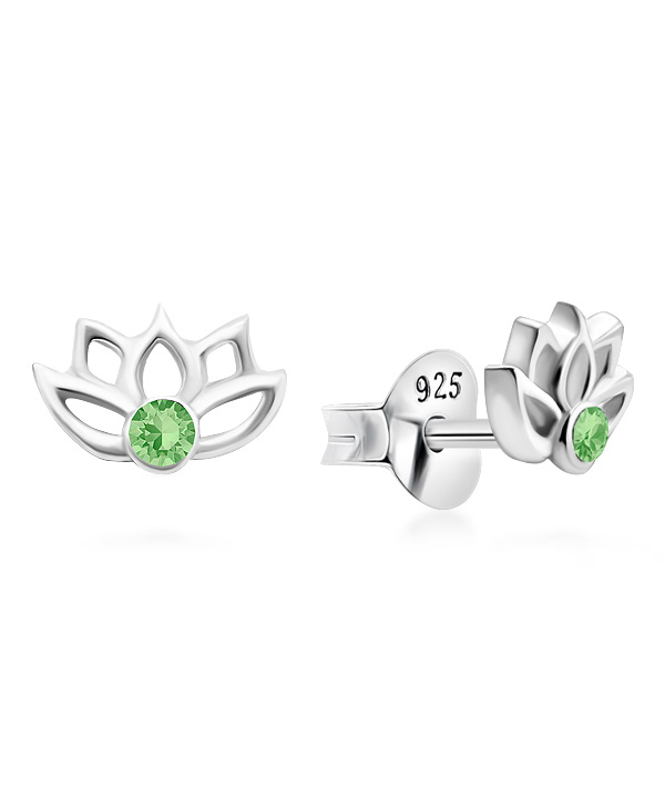 925 Sterling silver stud with crystals.