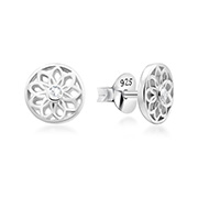 925 Sterling silver stud with crystals.