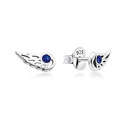 925 Sterling silver stud with crystals.