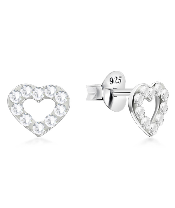 925 sterling silver multi crystals stud.