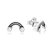925 Sterling silver stud with crystals.