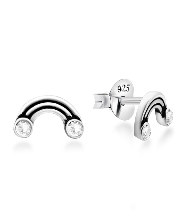 925 Sterling silver stud with crystals.