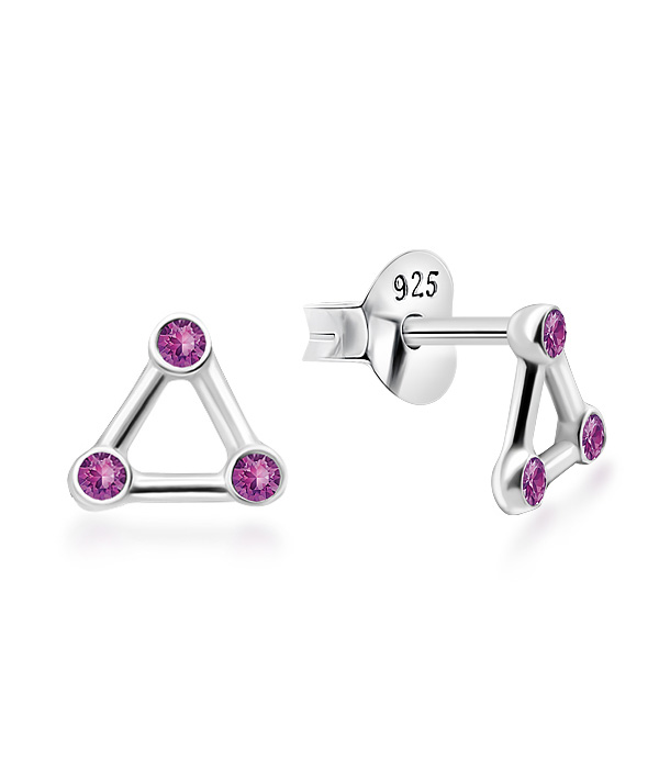 925 Sterling silver stud with crystals.