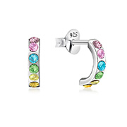 925 Sterling silver stud with crystals.