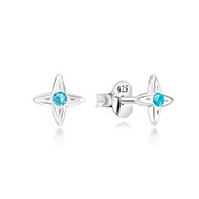 925 Sterling silver stud with crystals.