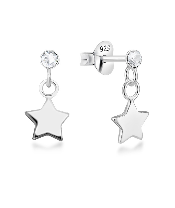 925 Sterling silver stud with crystals.