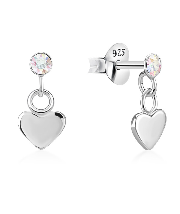 925 Sterling silver stud with crystals.