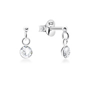 925 Sterling silver stud with crystals.
