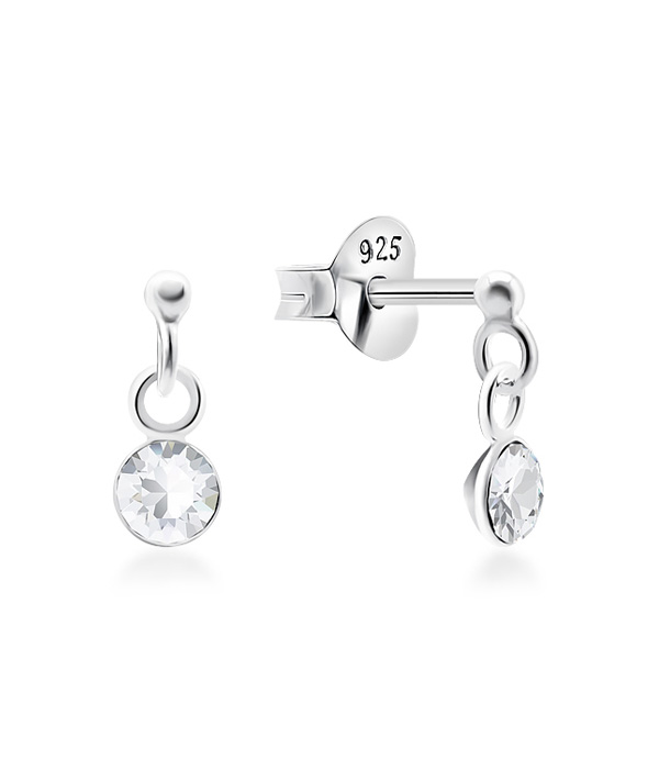 925 Sterling silver stud with crystals.
