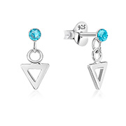 925 Sterling silver stud with crystals.