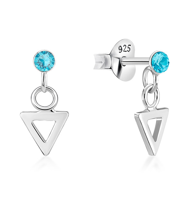 925 Sterling silver stud with crystals.