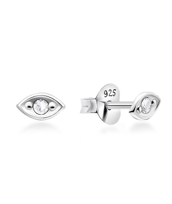 925 Sterling silver stud with crystals.