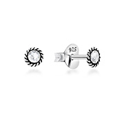 925 Sterling silver stud with crystals.