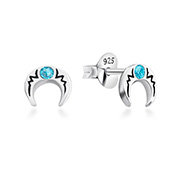 925 Sterling silver stud with crystals.