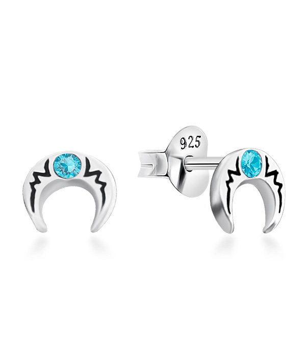 925 Sterling silver stud with crystals.