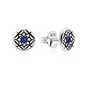 925 Sterling silver stud with crystals.