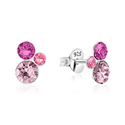 925 Sterling silver stud with crystals.
