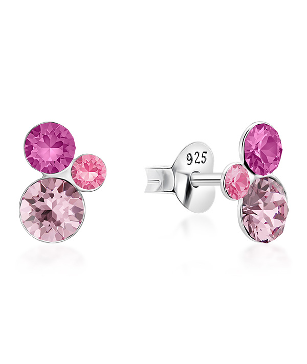 925 Sterling silver stud with crystals.
