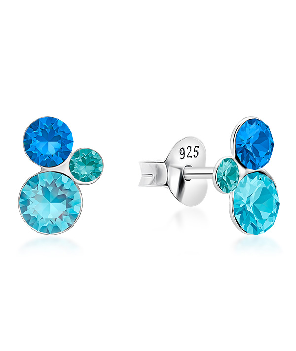 925 Sterling silver stud with crystals.