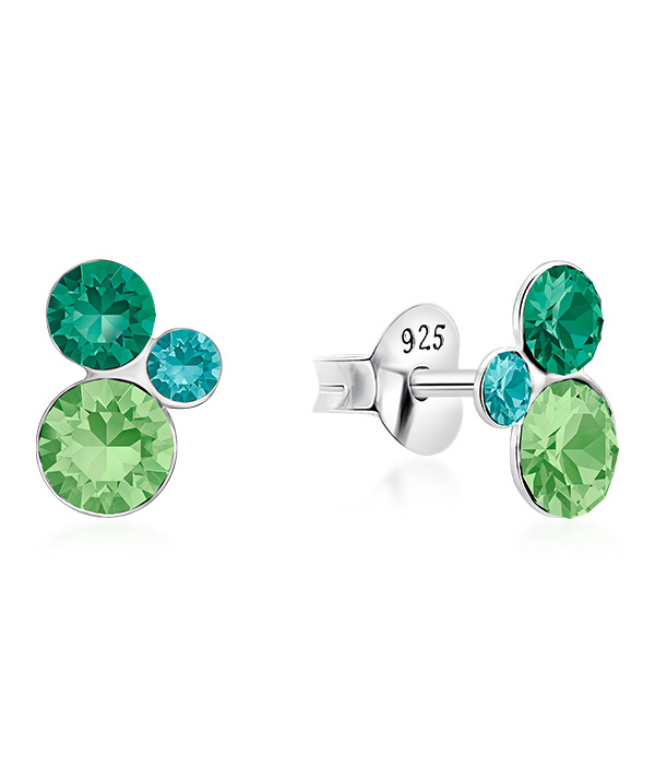 925 Sterling silver stud with crystals.
