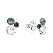 925 Sterling silver stud with crystals.